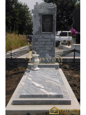 Памятник из мрамора - Крест-вуаль   PM0018 — ritualum.ru